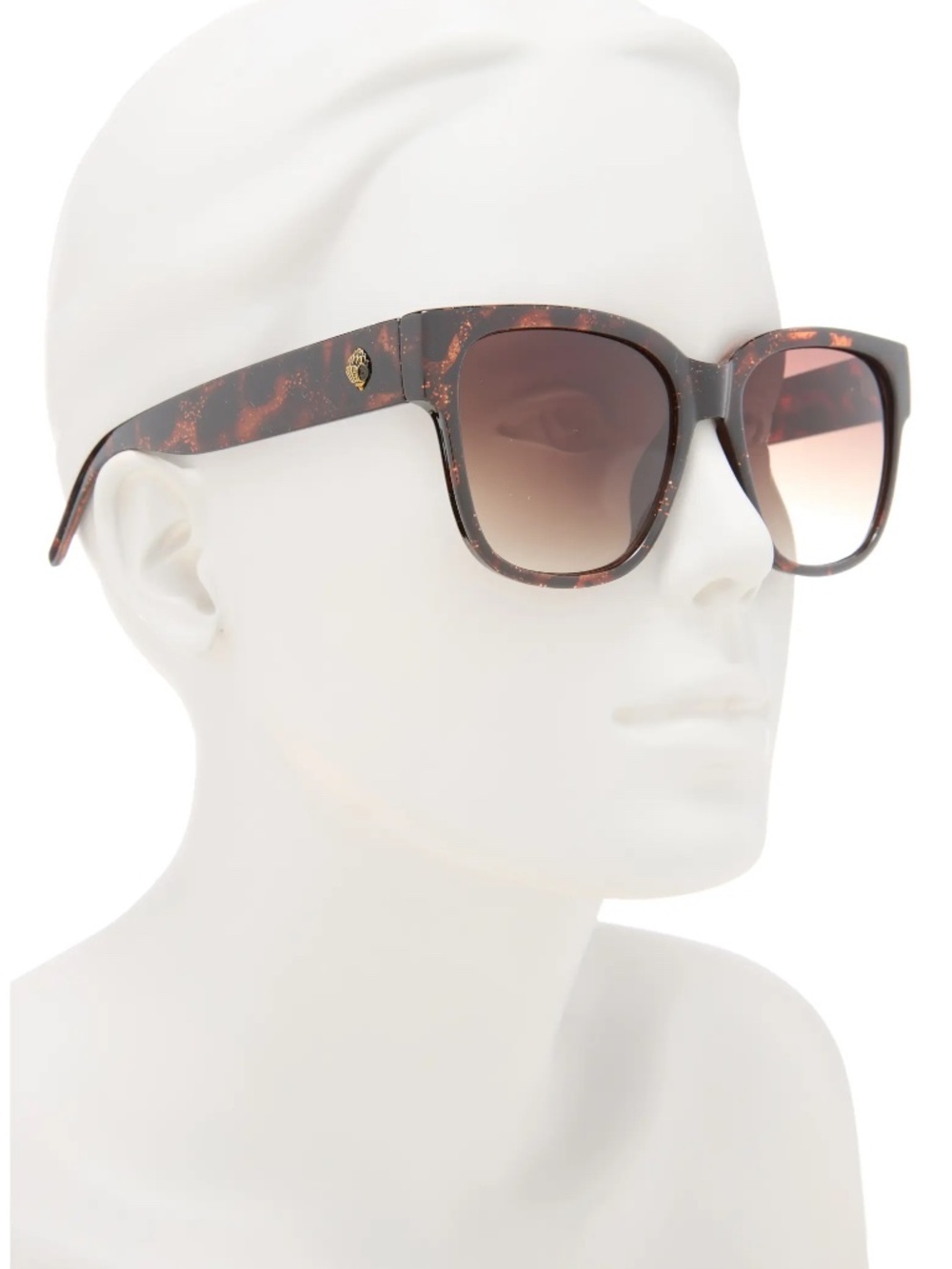 Kurt Geiger London 55mm Gradient Square Sunglasses in Glittery Tortoise - Picture 5 of 9
